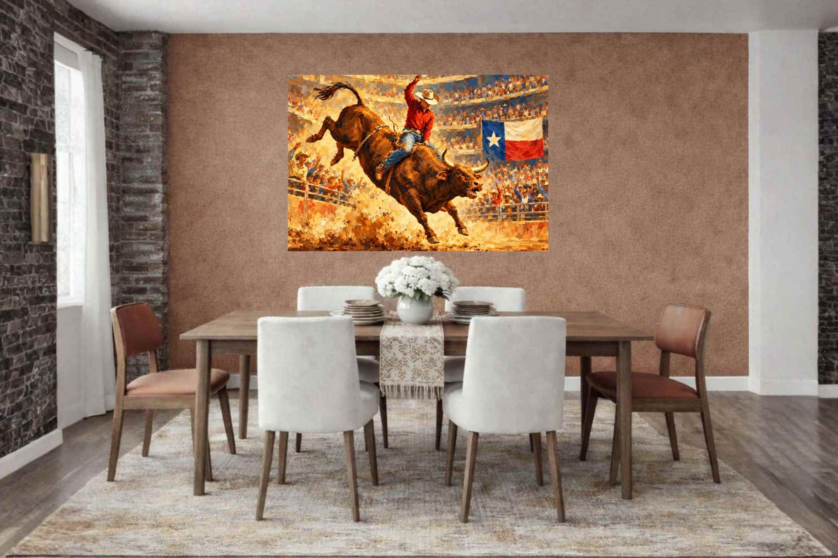 Bull Riding Rodeo Houston| Prints, Canvas, Wood, or Metal Art