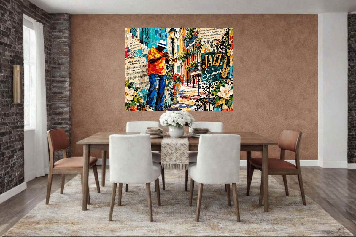 Savannah Jazz & Southern Soul | Vintage Music Collage Art | Giclée Paper • Wood • Metal • Canvas