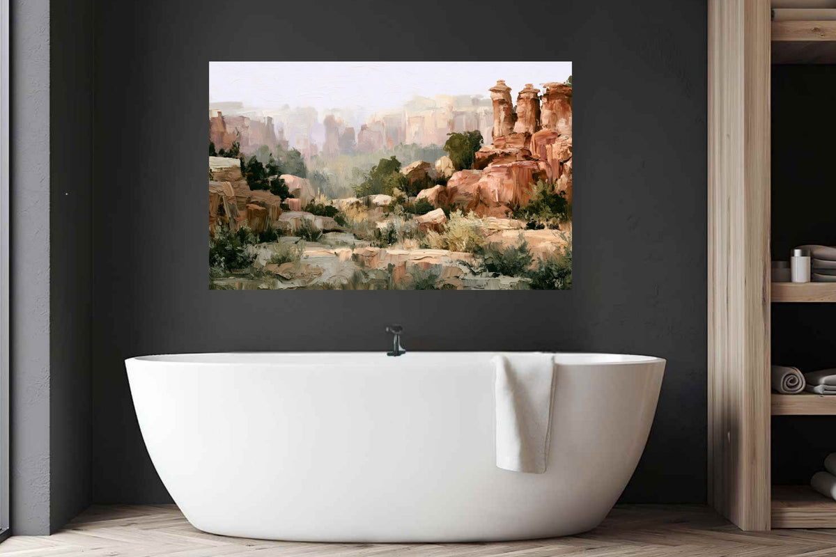 Utah Canyon Morning | Impressionist Desert Landscape Art | Giclee Paper • Wood • Metal • Canvas
