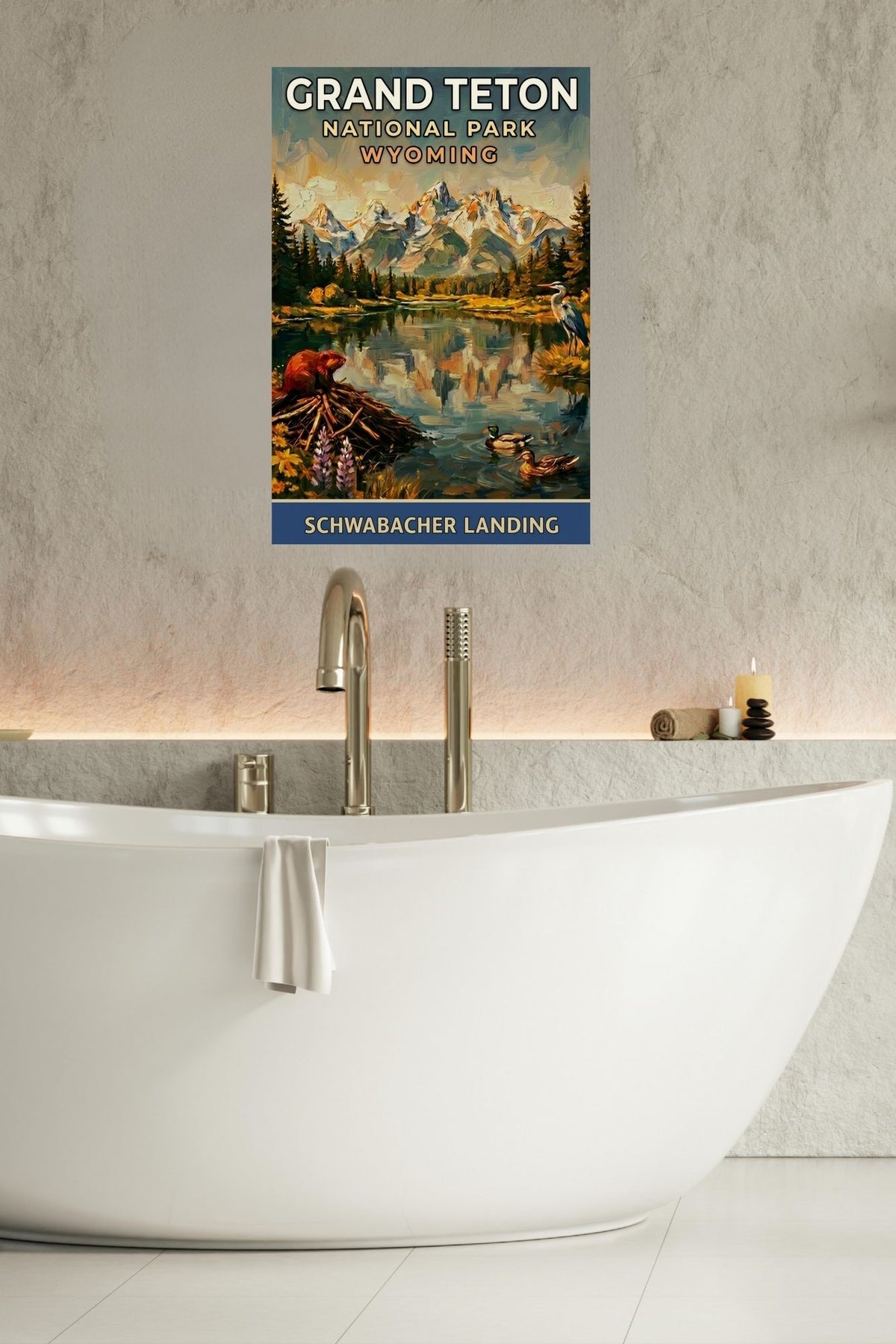 Schwabacher Landing| Grand Teton Mountain| Impressionist Print| Giclee Paper- Wood- Metal- Canvas