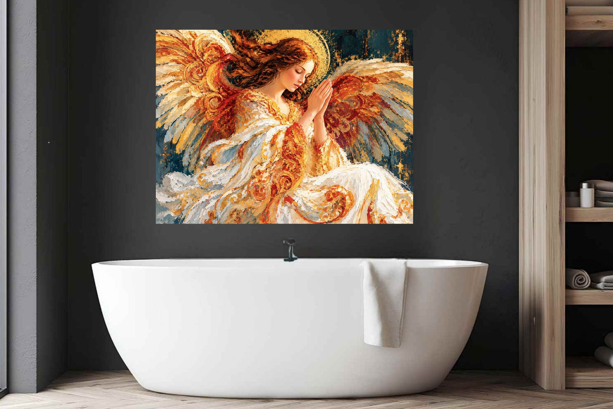 In The Stillness Of Prayer  Praying Angel Wall Art  Prints Canvas Wood Or Metal Art