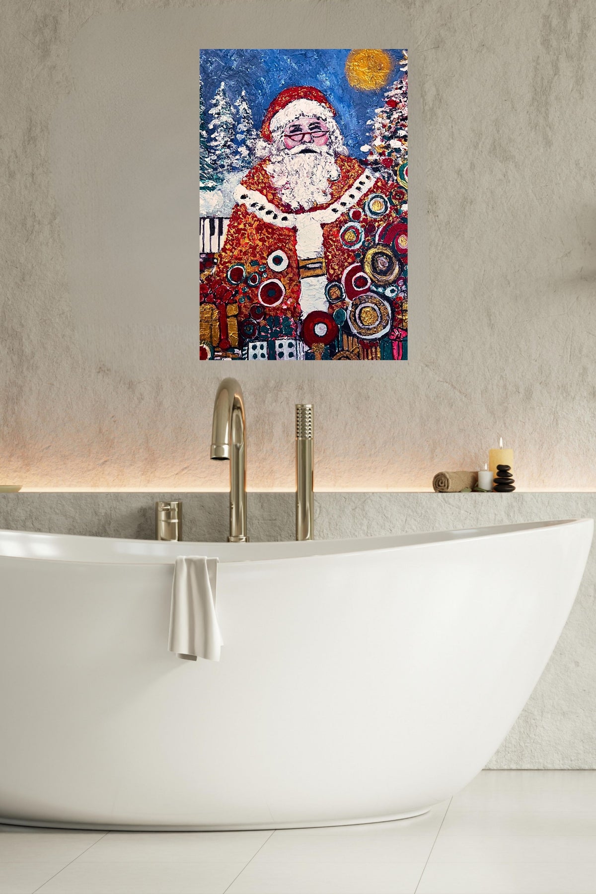 Santa's Magic | Vintage Style Christmas| Giclee Paper- Wood- Metal- Canvas