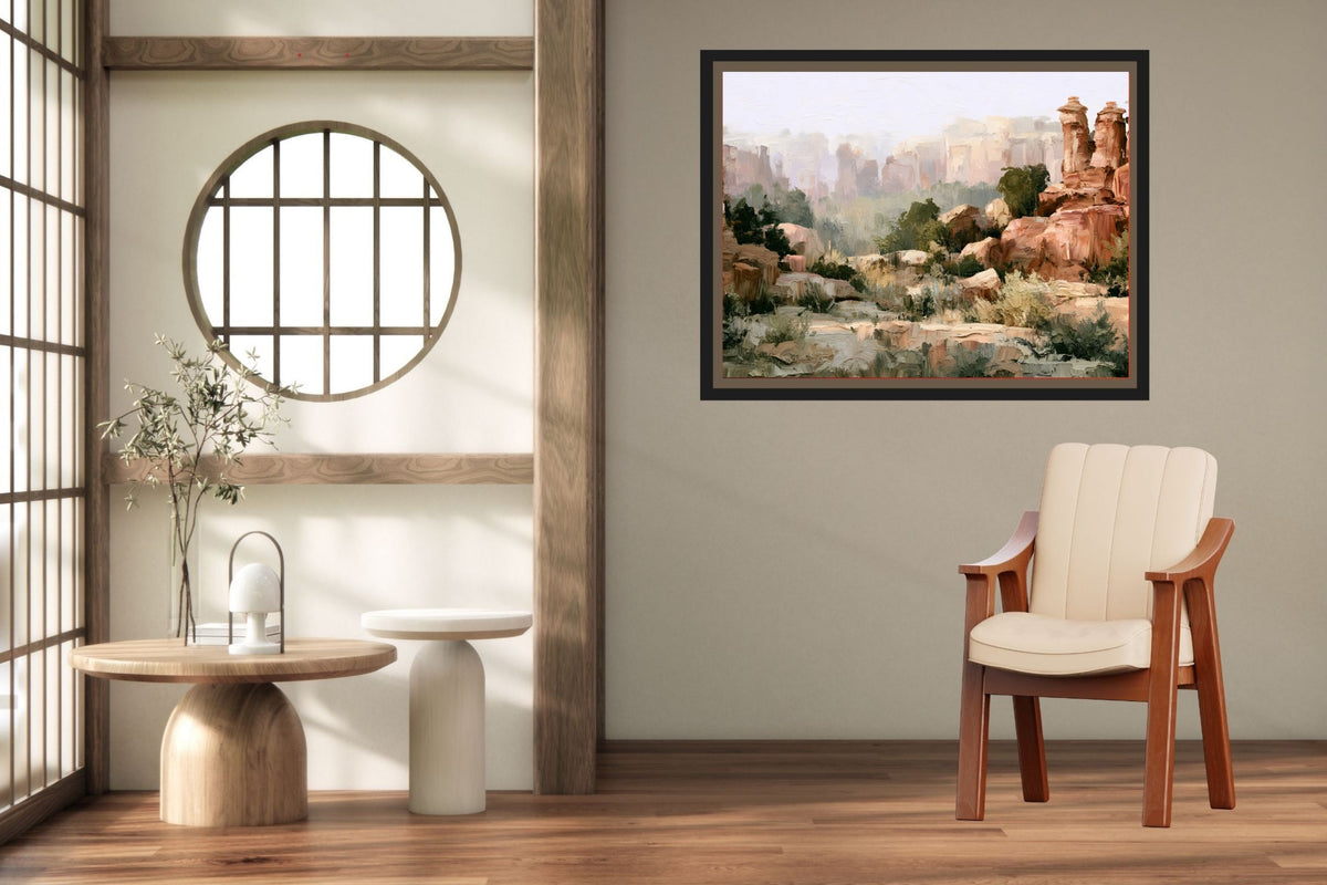 Utah Canyon Morning | Impressionist Desert Landscape Art | Giclee Paper • Wood • Metal • Canvas