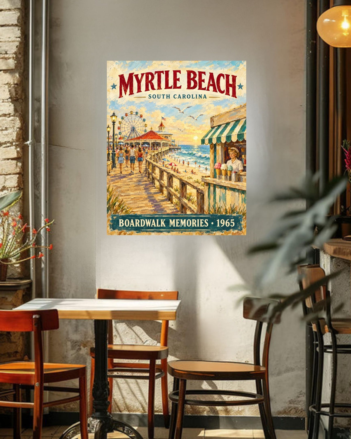 Myrtle Beach SC Vintage Sign | Prints, Canvas, Wood, or Metal Art