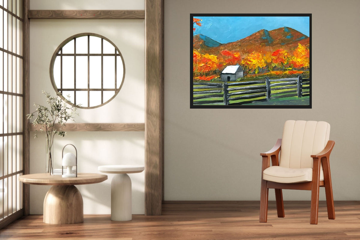 Mountain Views| Autumn Trees| Giclee Paper- Wood- Metal- Canvas