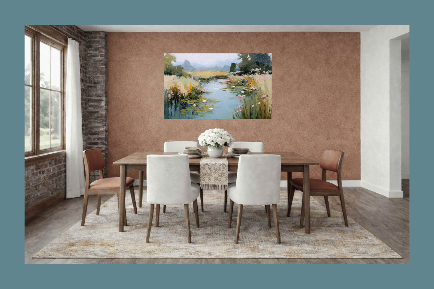 The Lily Pond – Impressionist Water Garden Painting, Lily Pad Pond Wall Art, , Giclee Paper- Wood- Metal- Canvas