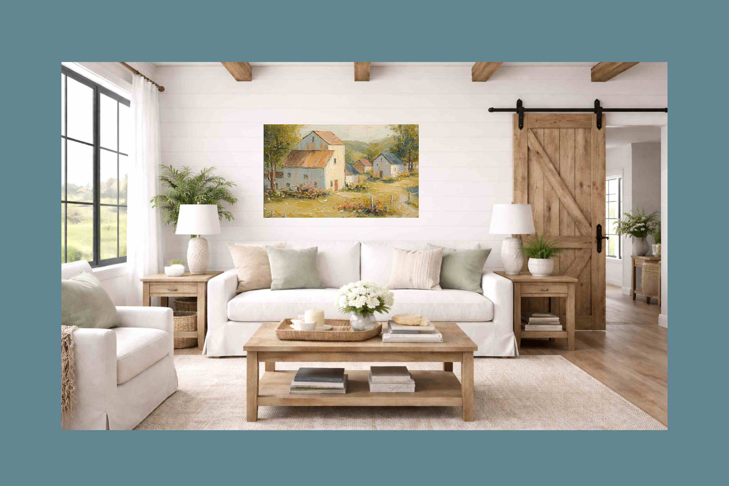 Tuscan Village Farmhouse – Impressionist Italian Country Painting, European Farmhouse Wall Art, Giclée on Canvas, Wood, Metal & Fine Art Paper