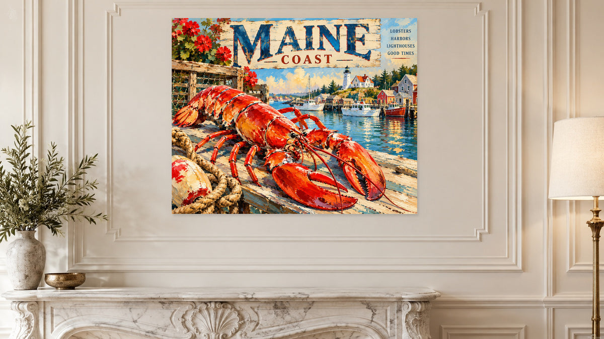 2777265 :: Maine Coast Lobster Vintage Coastal Travel Po
