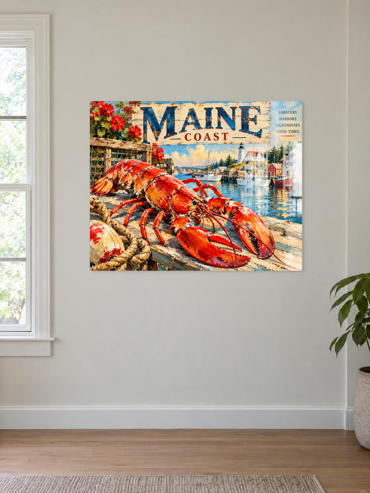 2777265 :: Maine Coast Lobster Vintage Coastal Travel Po