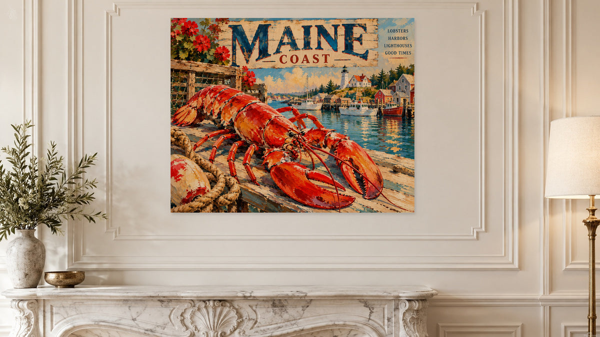 2777265 :: Maine Coast Lobster Vintage Coastal Travel Po