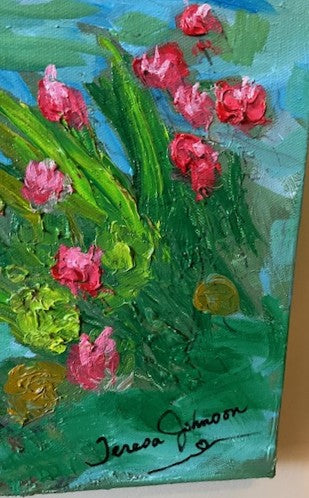 Pink Flamingo Paradise  40 x 60 inches | Original Oil Painting on Gallery-Wrapped Canvas