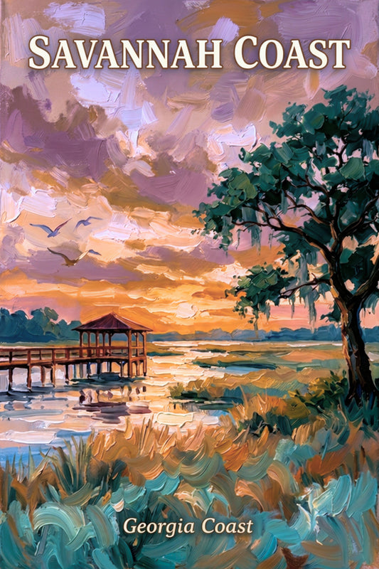Savannah Coast at Sunset| Georgia Print| Lowlands Art| Giclee Paper- Wood- Metal- Canvas