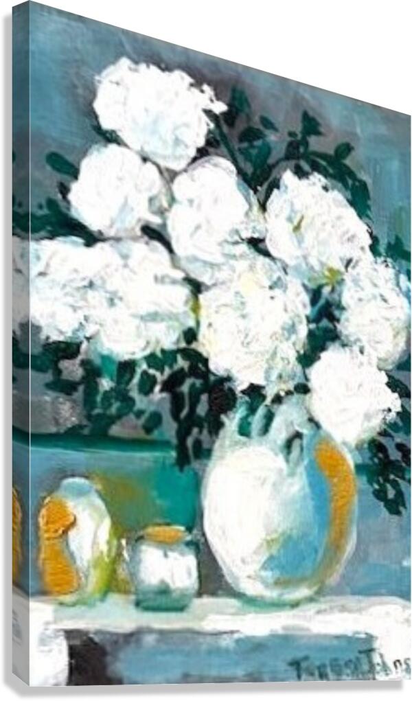 White Hydrangeas Floral Arrangement | Original Floral Art | Giclée Paper • Wood • Metal • Canvas