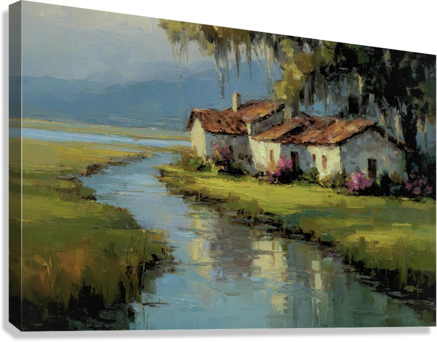 Spanish Moss Cottage |Impressionist Print| Lowcountry Marsh Print| Southern Coastal Wall Art| Giclée on Canvas, Wood, Metal & Fine Art Paper