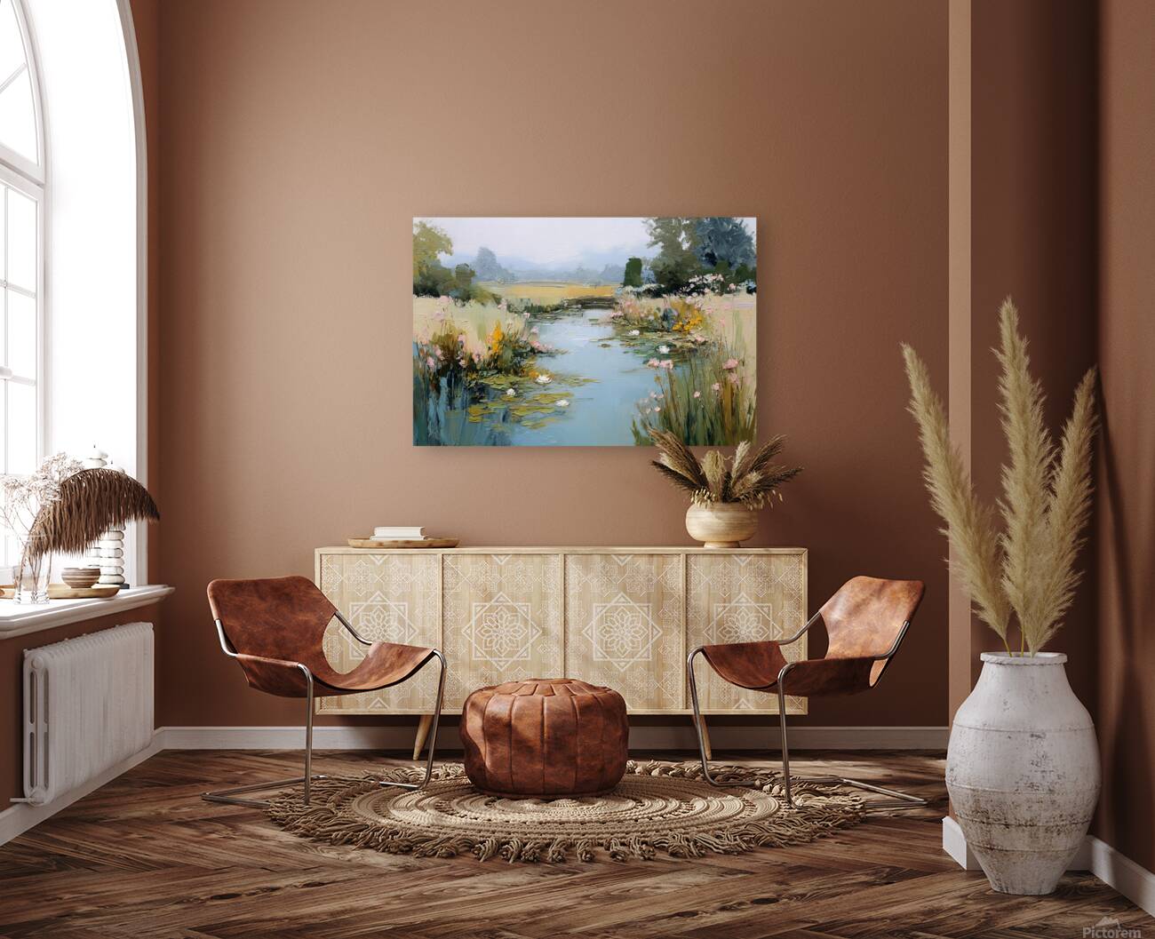The Lily Pond – Impressionist Water Garden Painting, Lily Pad Pond Wall Art, , Giclee Paper- Wood- Metal- Canvas