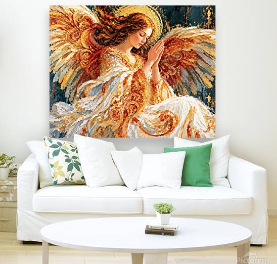 In The Stillness Of Prayer  Praying Angel Wall Art  Prints Canvas Wood Or Metal Art