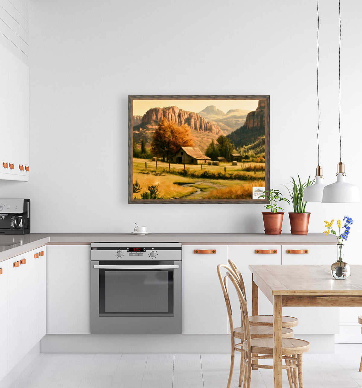 Autumn Beneath The Mountains | Impressionist Mountain Landscape Art | Giclée Paper • Wood • Metal • Canvas