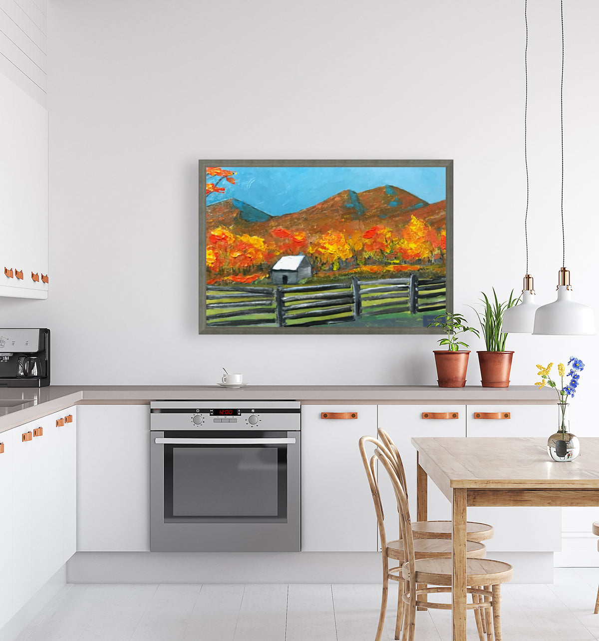 Mountain Views| Autumn Trees| Giclee Paper- Wood- Metal- Canvas