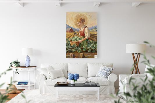 Harvest The Garden| Vintage Style Print| Farm Cow Art| Giclee Paper- Wood- Metal- Canvas