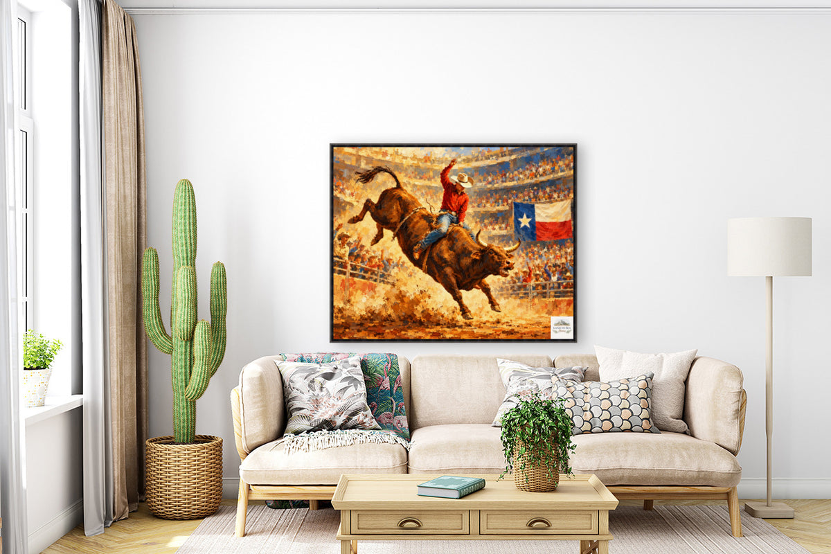 Bull Riding Rodeo Houston| Prints, Canvas, Wood, or Metal Art