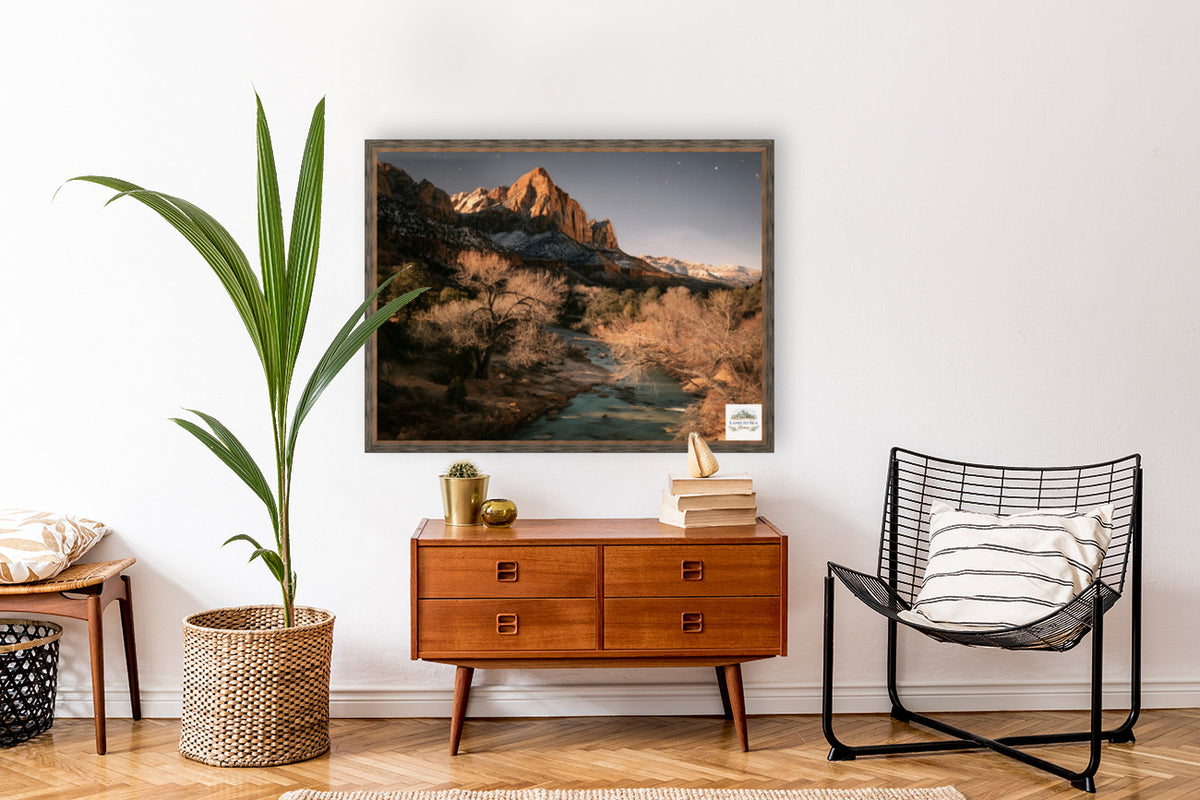 Last Light in Utah | Impressionist Mountain & River Landscape | Giclée Paper • Wood • Metal • Canvas