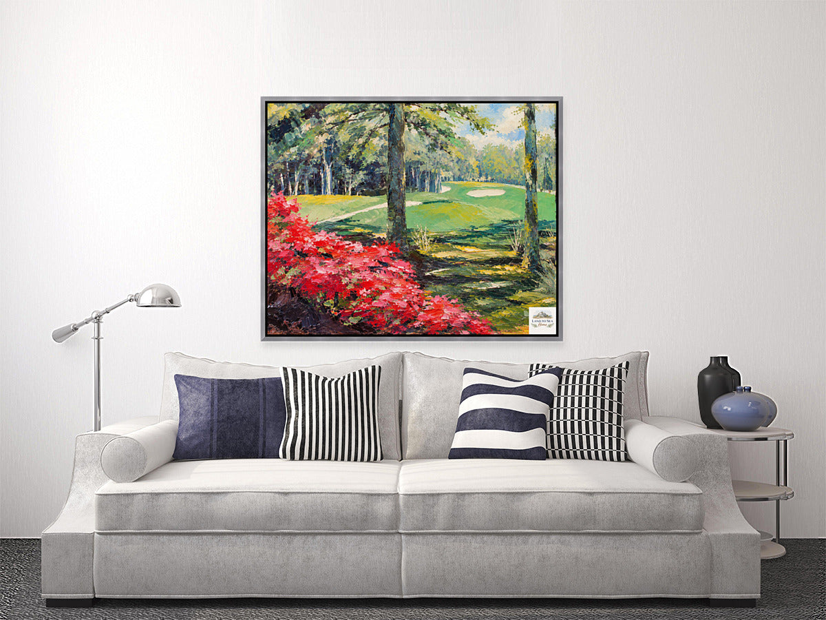 Azaleas Along the Fairway | Southern Golf Course Art | Giclée Paper • Wood • Metal • Canvas