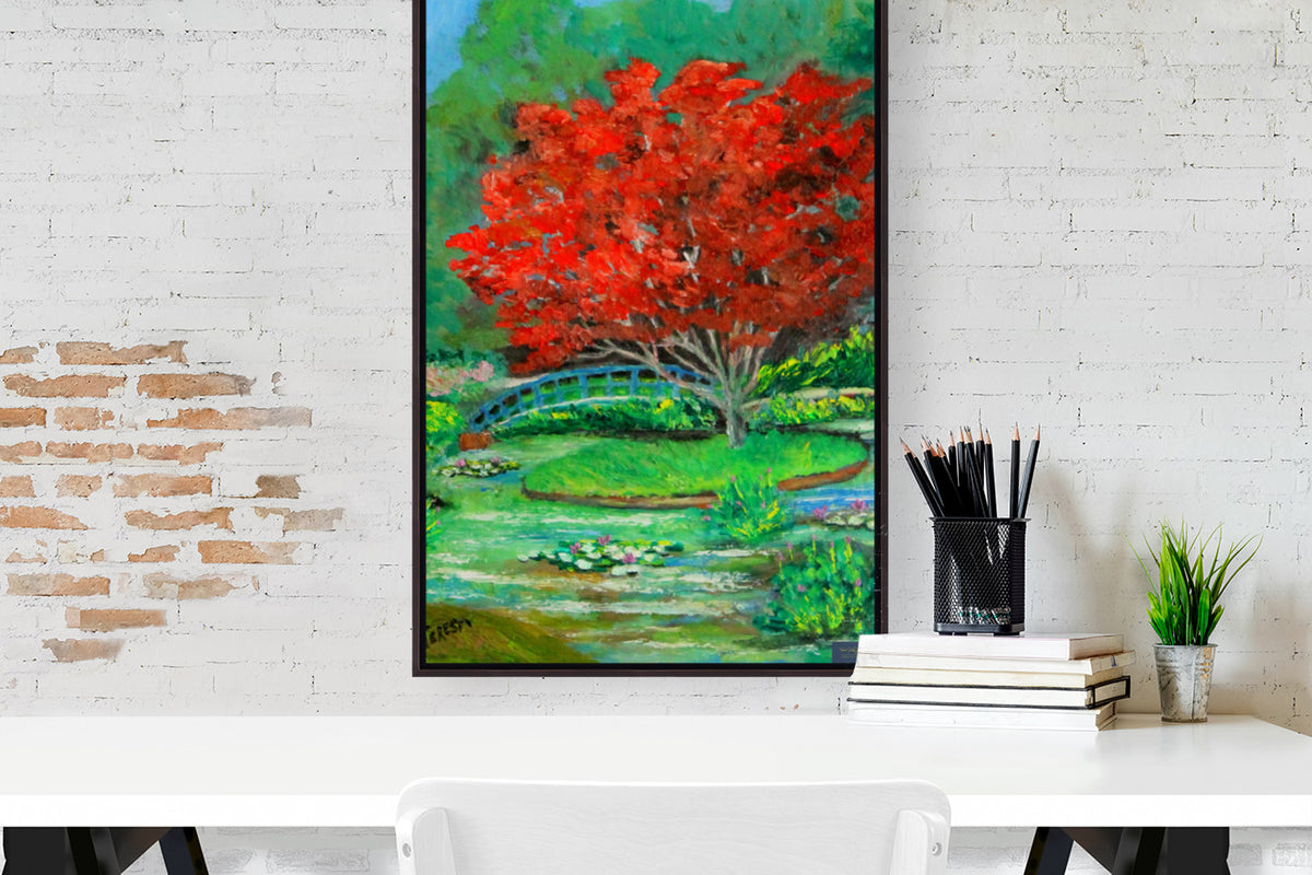 Garden Red Beauty| Japanese Maple Tree Art| Giclee Paper- Wood- Metal- Canvas