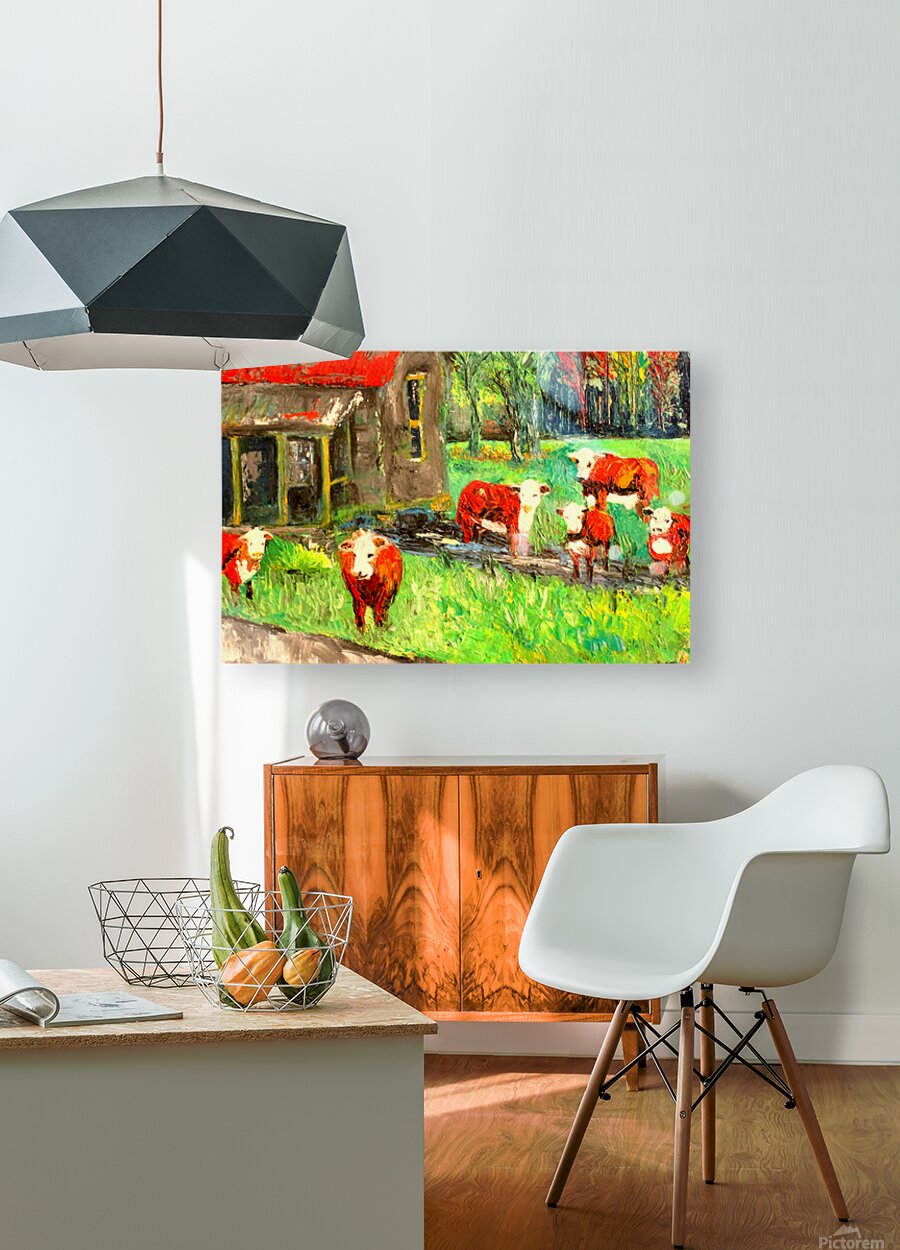 Cows In the Puddles- Giclee Paper- Wood- Metal- Canvas