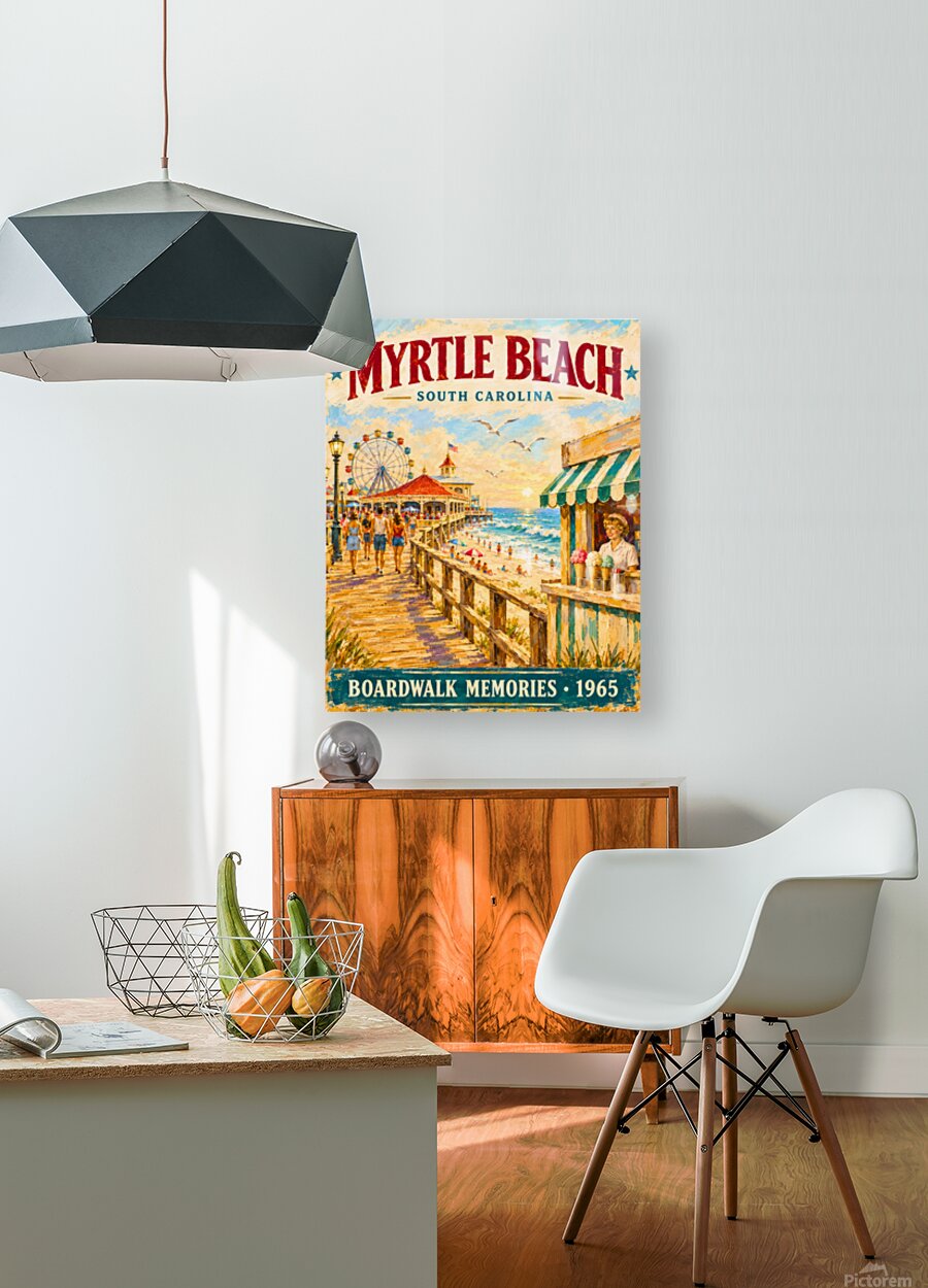 Myrtle Beach SC Vintage Sign | Prints, Canvas, Wood, or Metal Art