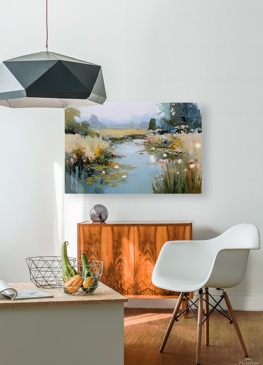 The Lily Pond – Impressionist Water Garden Painting, Lily Pad Pond Wall Art, , Giclee Paper- Wood- Metal- Canvas