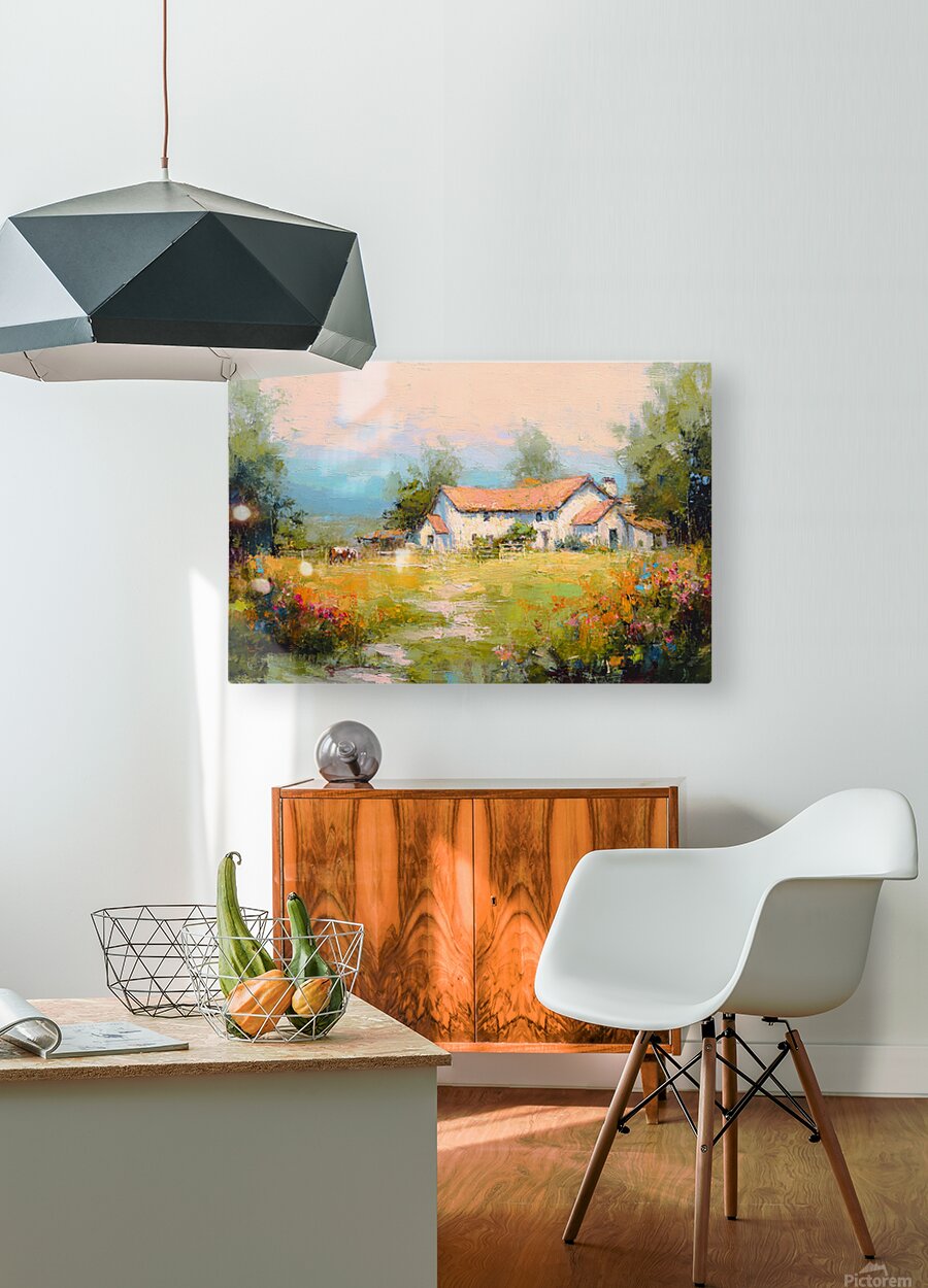 Blue Ridge Wildflower Farm – Impressionist Southern Farmhouse Painting, Wall Art, Giclée on Canvas, Wood, Metal & Fine Art Paper