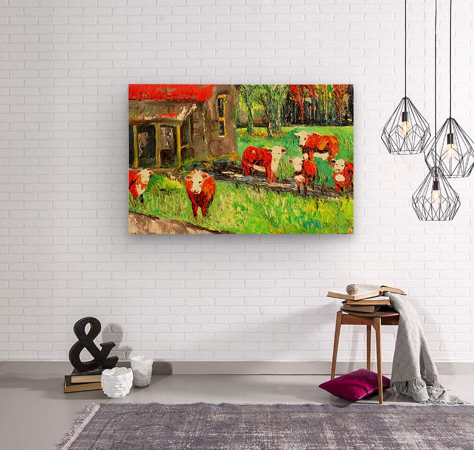 Cows In the Puddles- Giclee Paper- Wood- Metal- Canvas