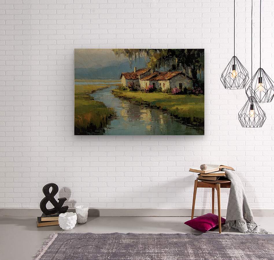 Spanish Moss Cottage – Impressionist Lowcountry Marsh Painting, Southern Coastal Wall Art, Giclée on Canvas, Wood, Metal & Fine Art Paper