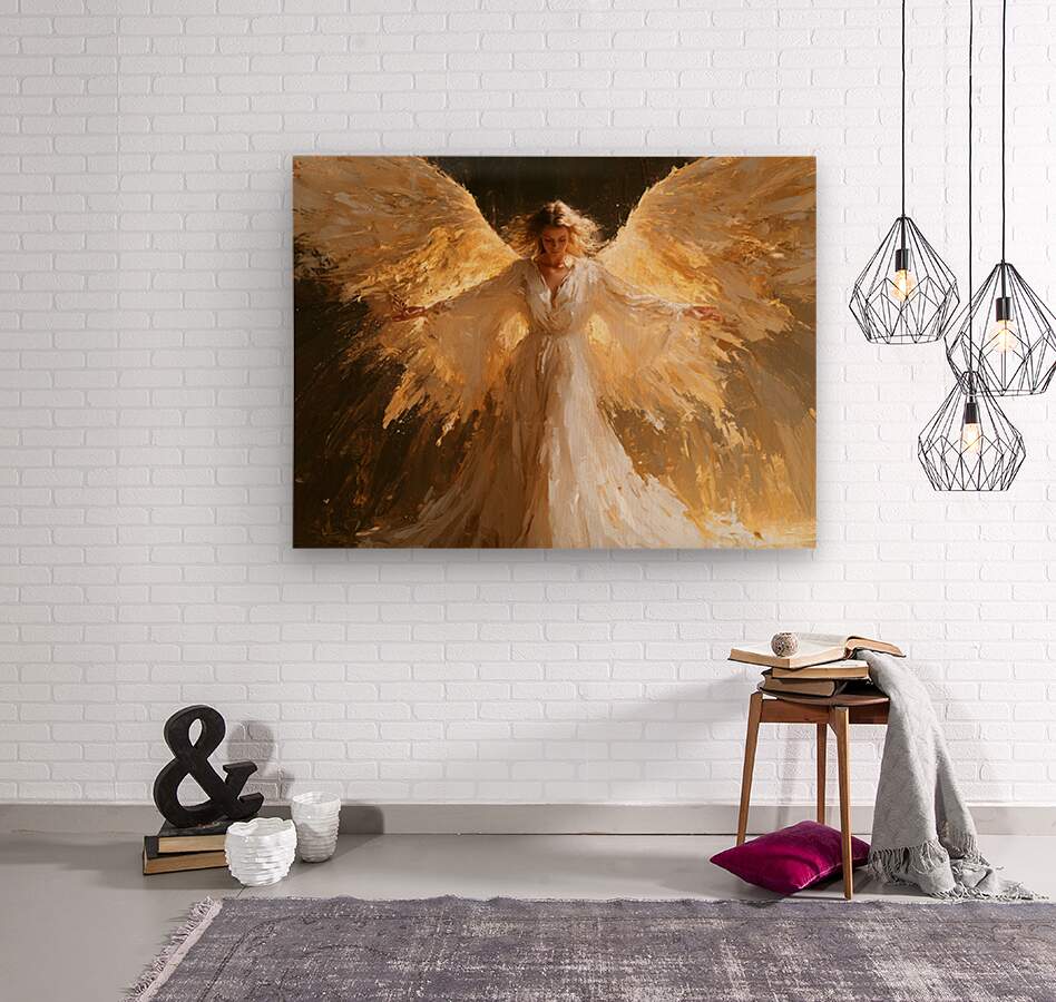 Wrapped In His Light | Angel Art | Christian Wall Decor | Heavenly Angel Print | Spiritual Art